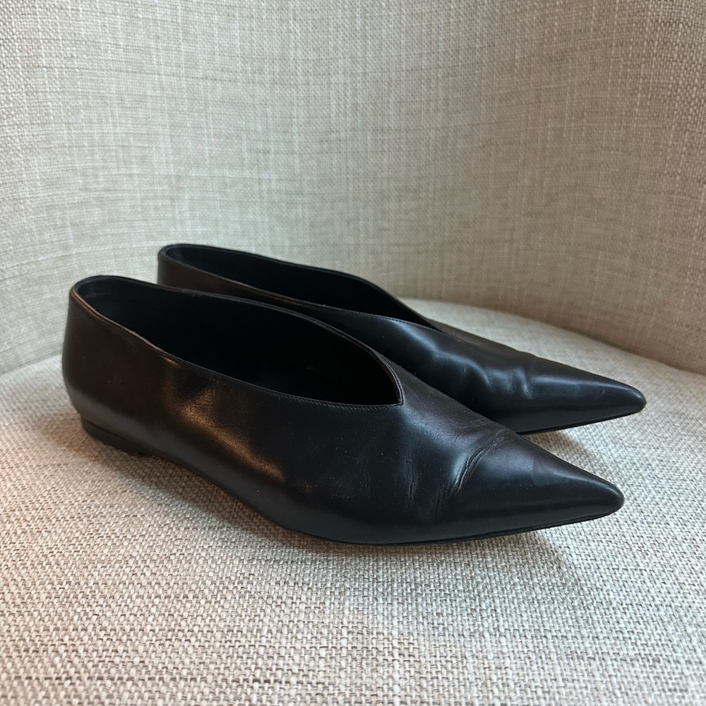 Celine Black Leather Flats